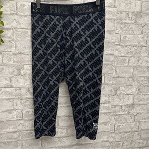 PINK Victoria’s Secret‎ capri leggings women’s size medium black and gray